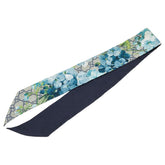 グッチ GGブルームス ネックボウ スカーフ ネイビー ブルー マルチカラー シルク レディース GUCCI 【中古】